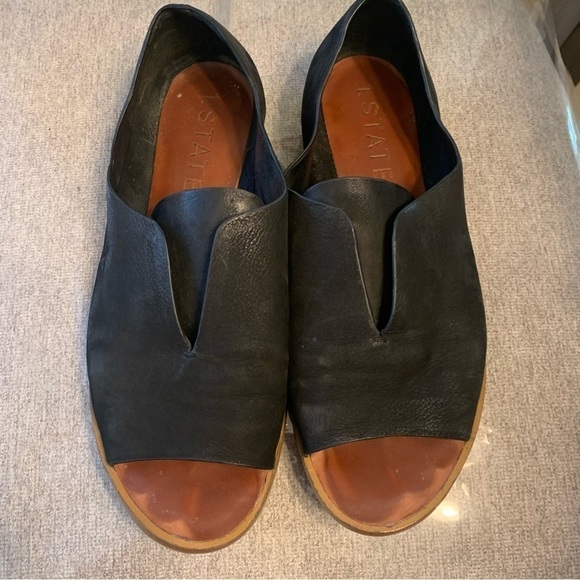 1. State Cassidee Open Toe Leather Flat In Black - Picture 1 of 9